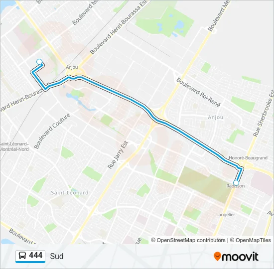 444 Bus Line Map