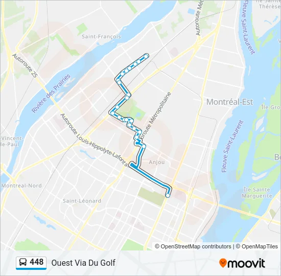 448 Bus Line Map