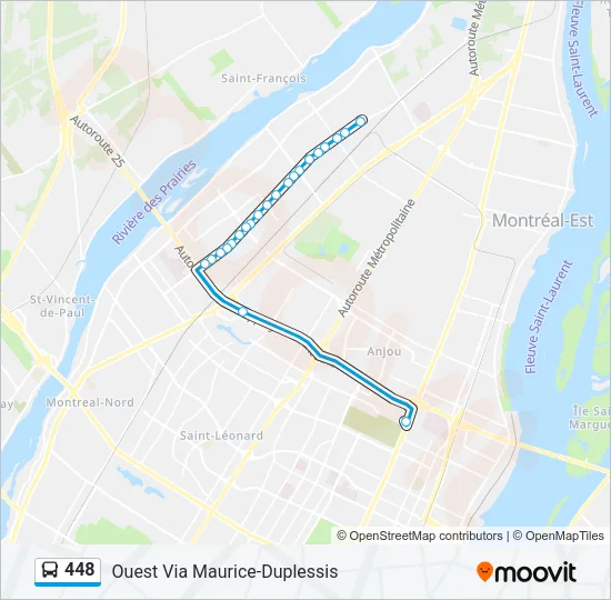 448 Bus Line Map