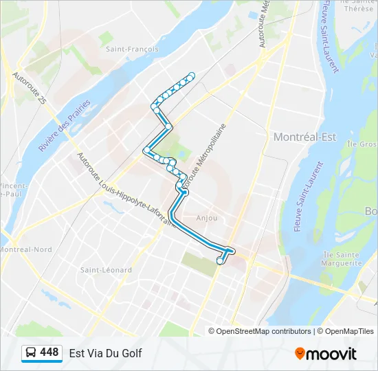 448 Bus Line Map