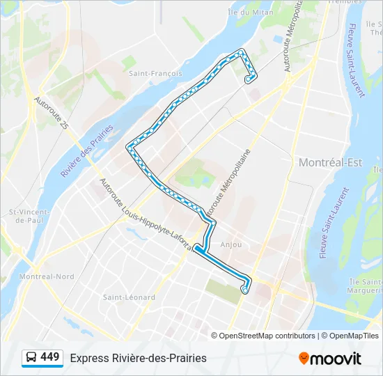 449 Bus Line Map