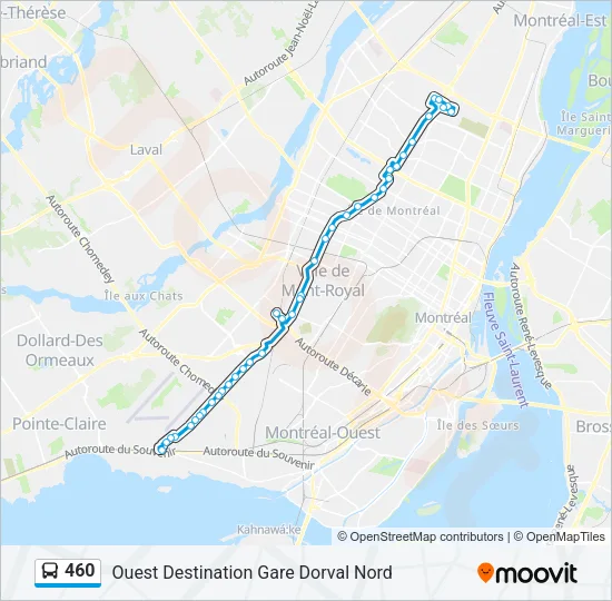 Plan de la ligne 460 de bus