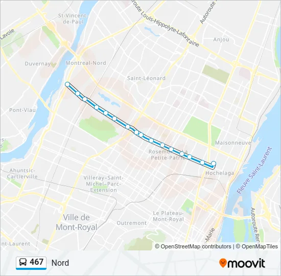 467 Bus Line Map