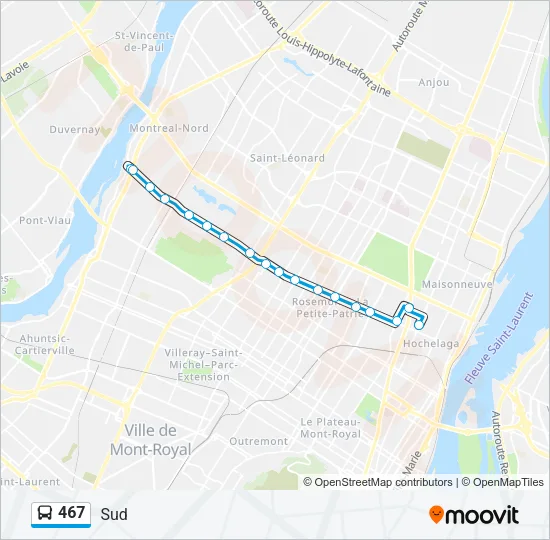 467 Bus Line Map