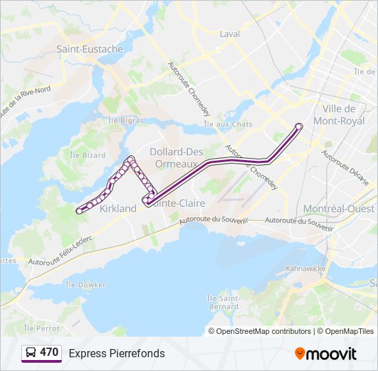 Plan de la ligne 470 de bus