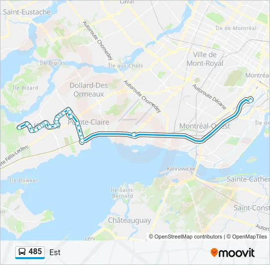 Plan de la ligne 485 de bus