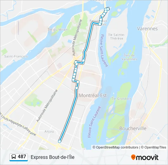 487 Bus Line Map