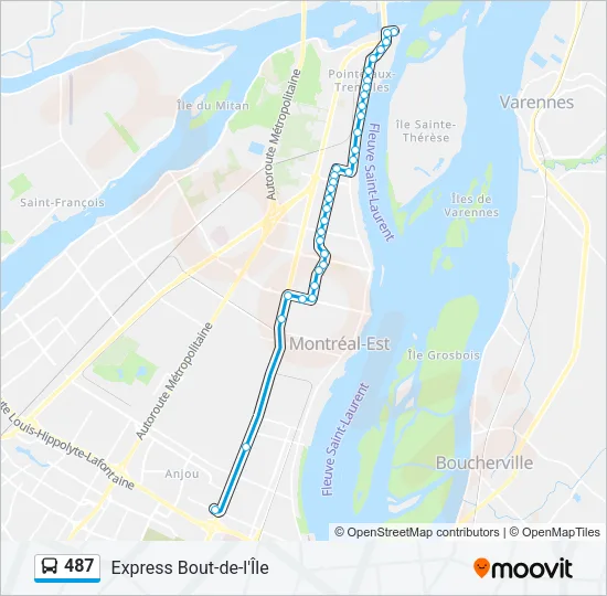 487 Bus Line Map