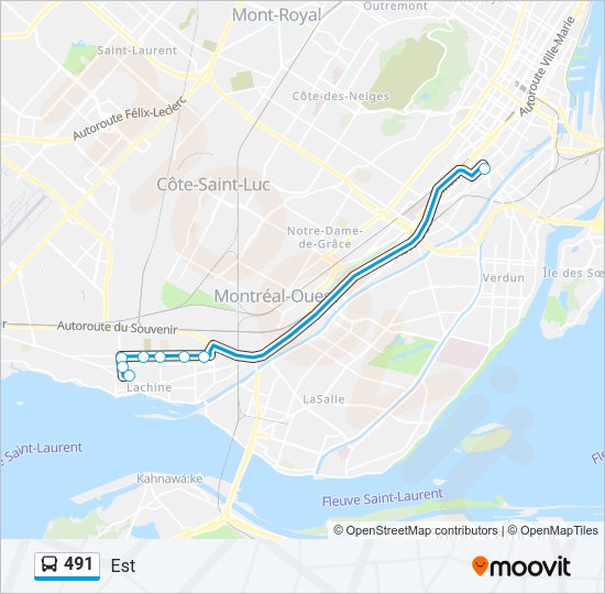 491 Bus Line Map