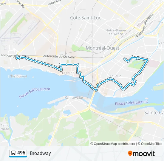 495 Bus Line Map