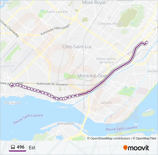496 Bus Line Map