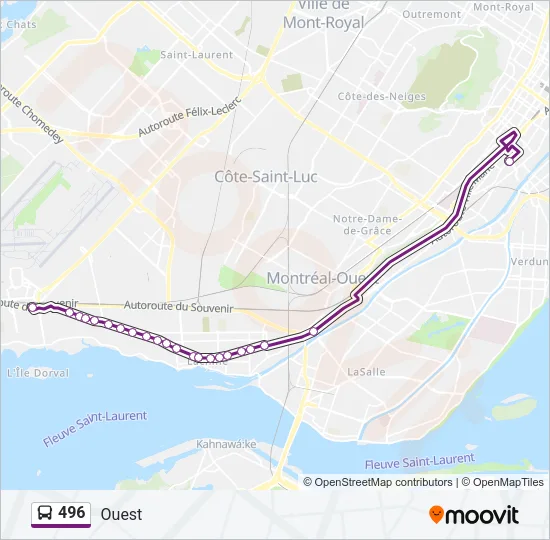 496 Bus Line Map