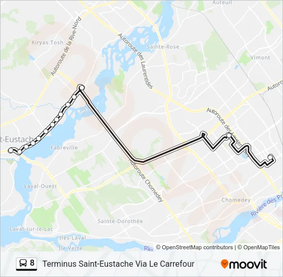 8 Bus Line Map