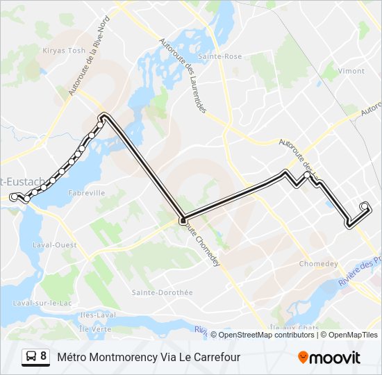 8 Bus Line Map