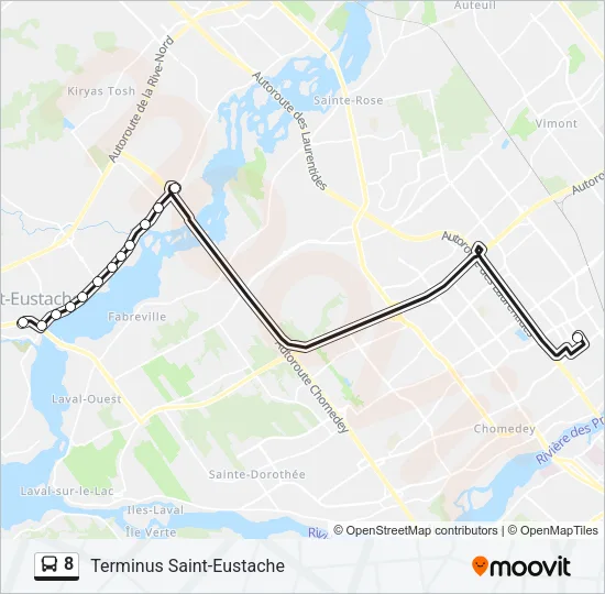 8 Bus Line Map