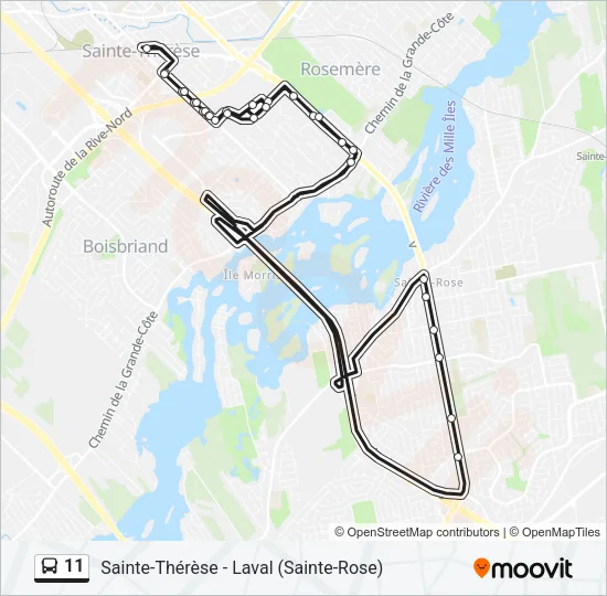 Plan de la ligne 11 de bus
