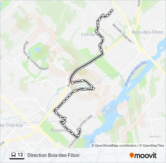 12 Bus Line Map