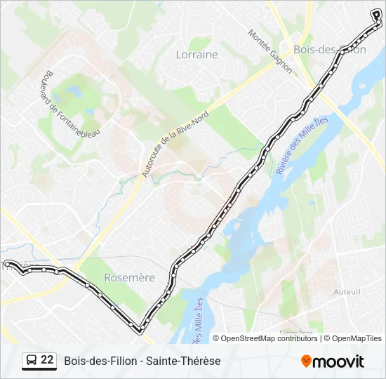 22 Bus Line Map