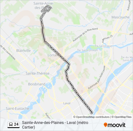 Plan de la ligne 24 de bus