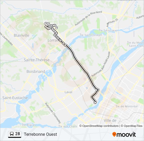 28 Bus Line Map
