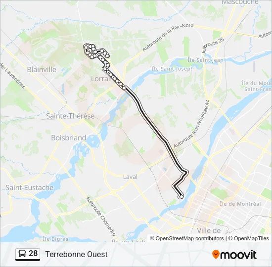 28 Bus Line Map