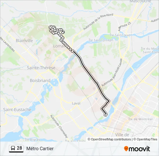 28 Bus Line Map