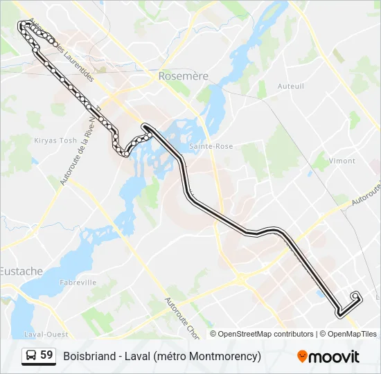 59 Bus Line Map