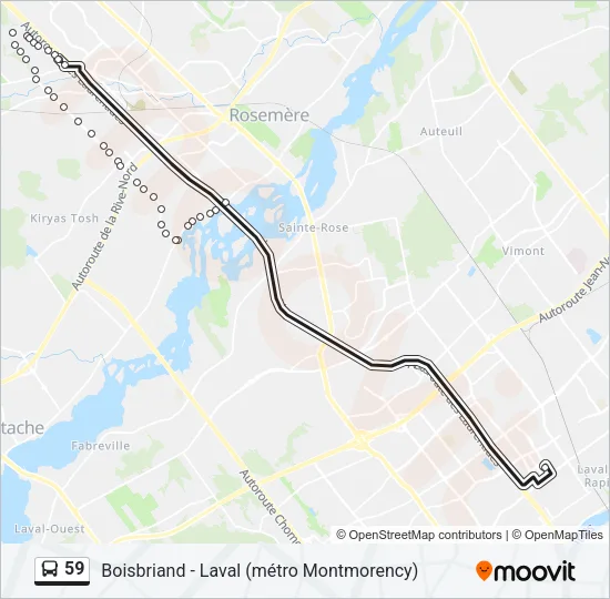 59 Bus Line Map