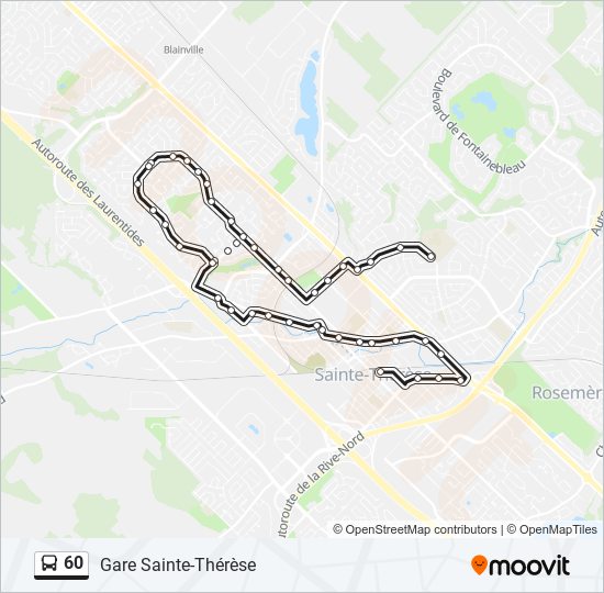 Plan de la ligne 60 de bus