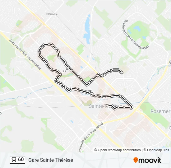 60 Bus Line Map