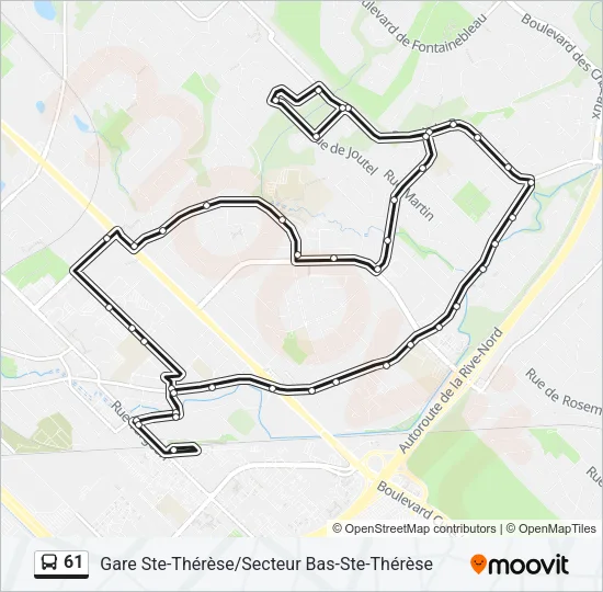 61 Bus Line Map