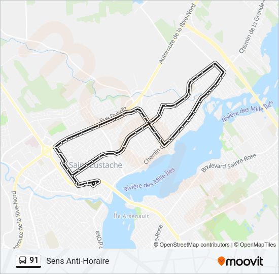 91 Bus Line Map