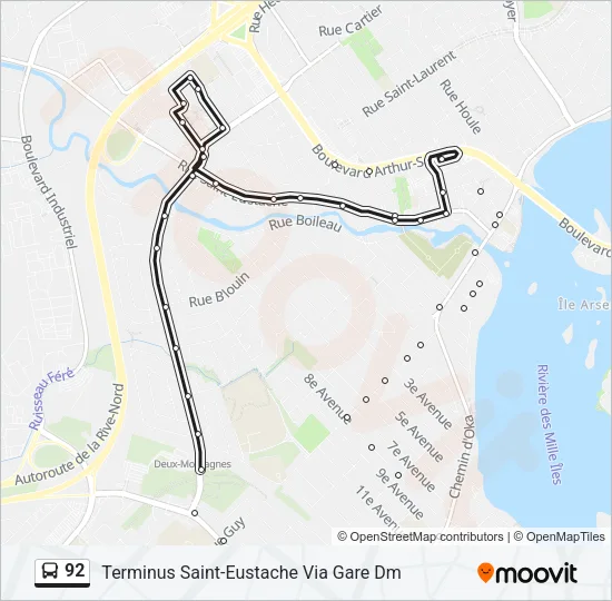 92 Bus Line Map
