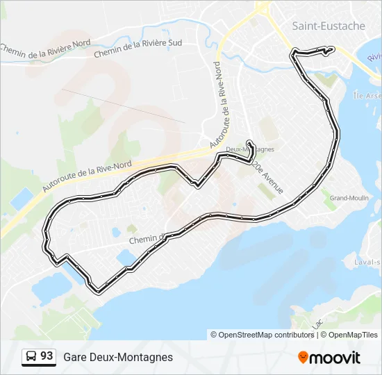 93 Bus Line Map