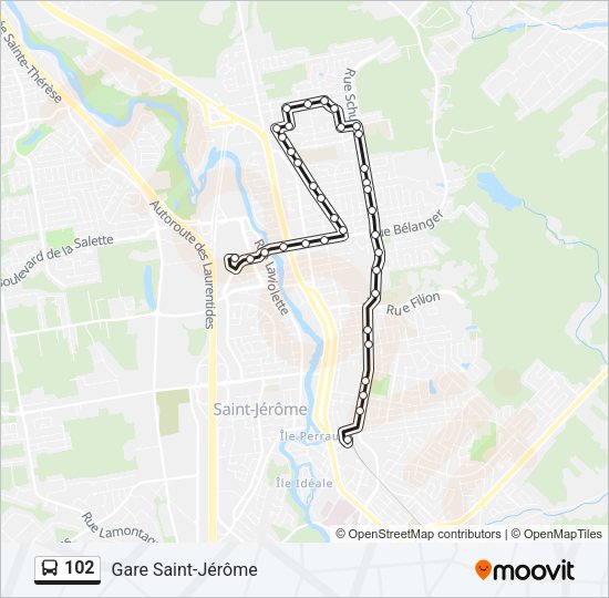 102 Bus Line Map