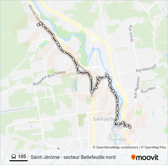 105 Bus Line Map