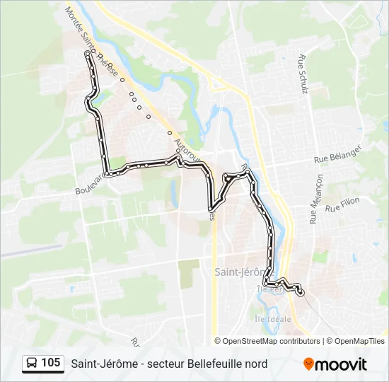105 Bus Line Map