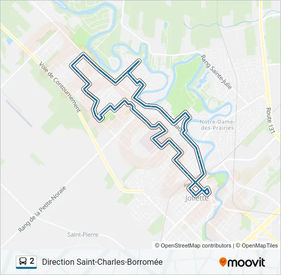 Plan de la ligne 2 de bus