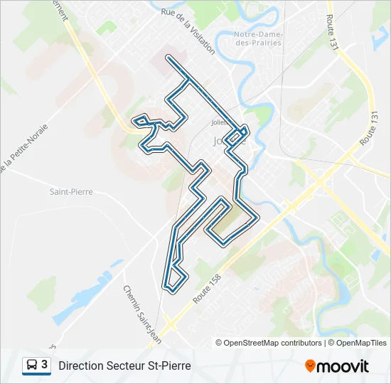 Plan de la ligne 3 de bus