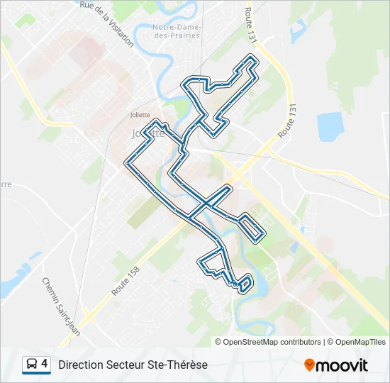 Plan de la ligne 4 de bus