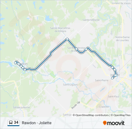 34 Bus Line Map