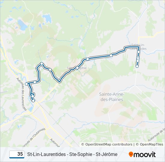 Plan de la ligne 35 de bus