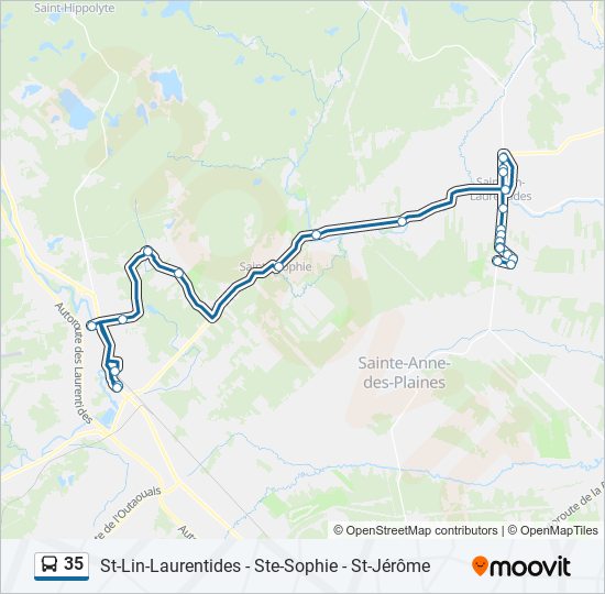 Plan de la ligne 35 de bus