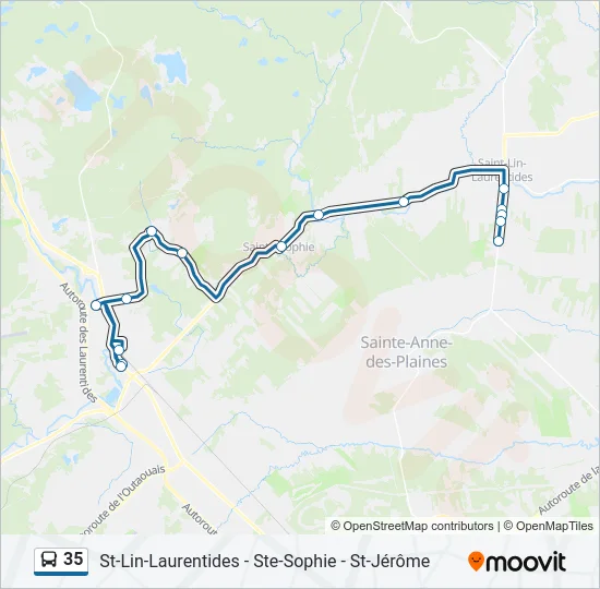 35 Bus Line Map