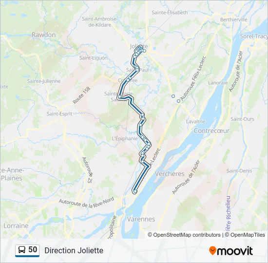 50 Bus Line Map