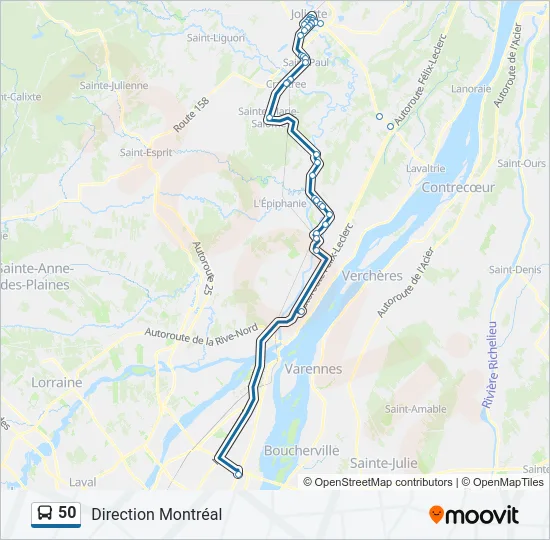 50 Bus Line Map