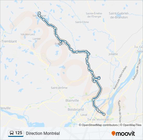 Plan de la ligne 125 de bus