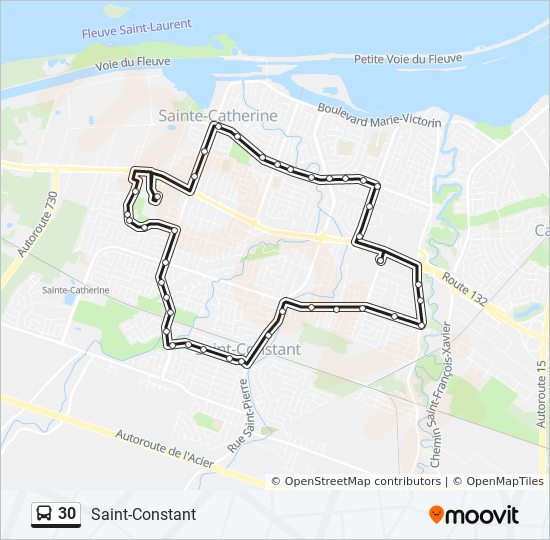 Mapa de 30 de autobús Mapa de 30 de autobús