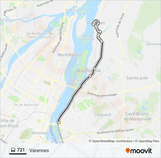 721 Bus Line Map