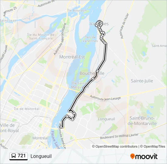 721 Bus Line Map